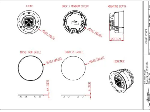 Sonance Visual Experience VXQ48 With QuadraTech 4" Round Speaker With Open Back: EACH