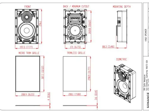 Sonance Visual Experience VX62 6.5" Two Way Rectangular Speaker: PAIR