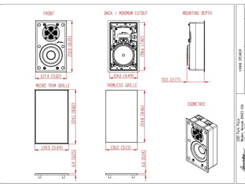 Sonance Visual Experience VXQ48 With QuadraTech Tweeter 4" Rectangular Speaker With Open Back: EACH