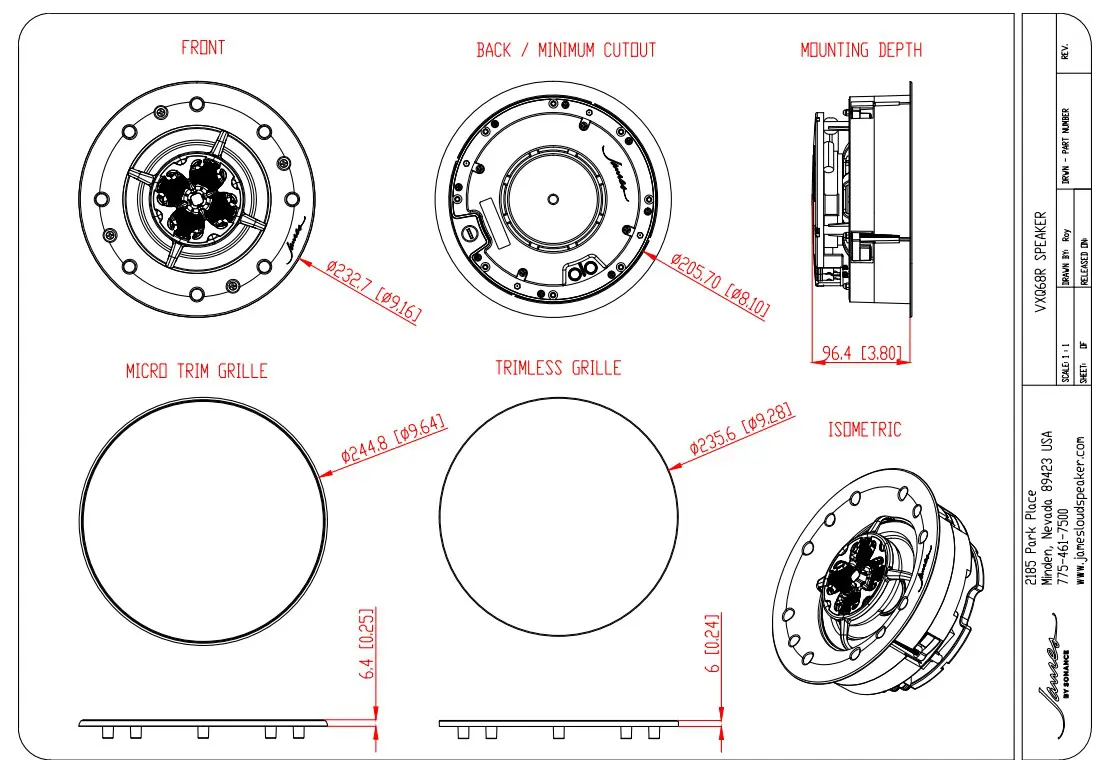 Sonance Visual Experience VXQ68R 6" Round Speaker With QuadraTech Tweeter With Open Back: EACH - Image 2