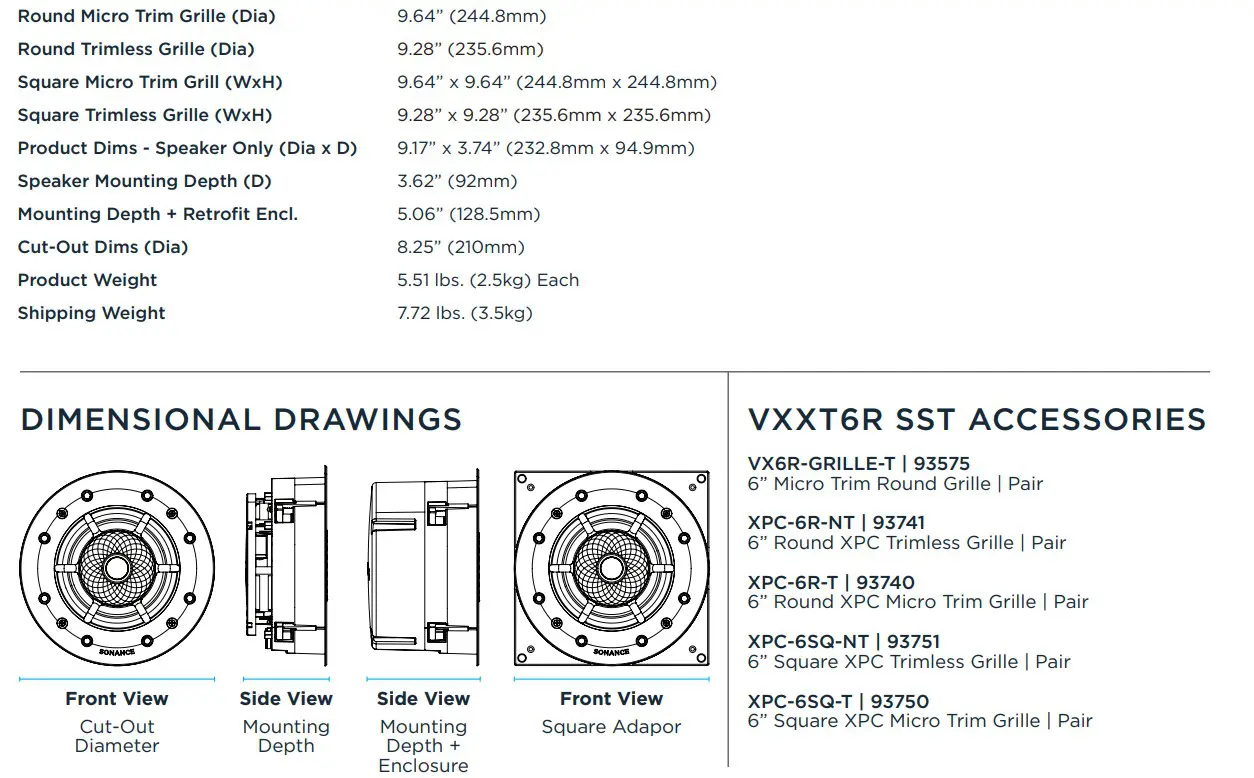 Sonance VXXT8RW Outdoor Extreme 8" Round Sub Woofer: EACH - Image 2