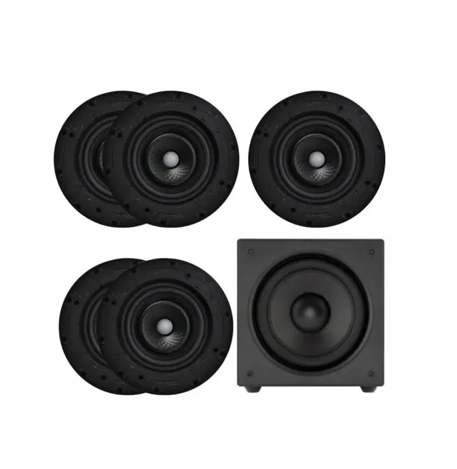 GHS-special-Projects-Sonance-SON-CINEMA-K1-speaker-bundles.jpg Sonance K1 In-Ceiling Cinema Bundle With VX66Rs Round Speakers and S10i Active Subwoofer: SET - Image 1