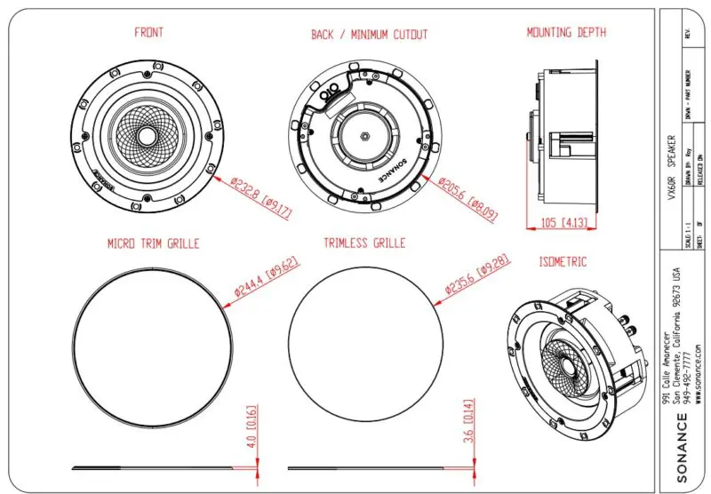 Sonance Visual Experience VX60R 6.5" Two Way Round Speaker: PAIR - Image 2