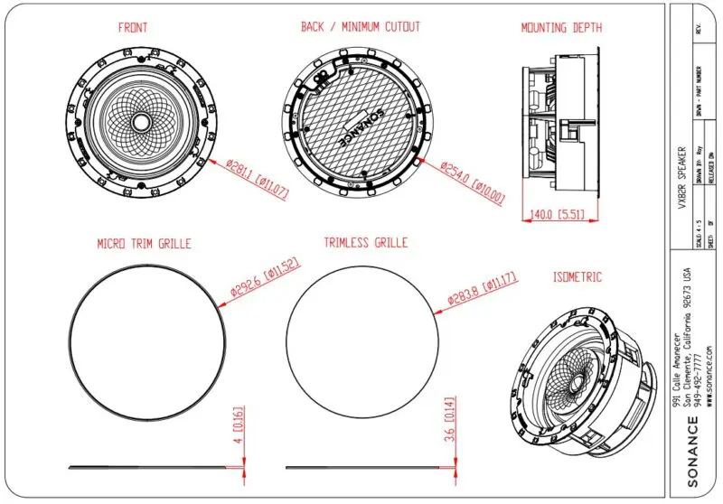 Sonance Visual Experience VX82R 8" Pivoting Two Way Round Speaker: PAIR - Image 2