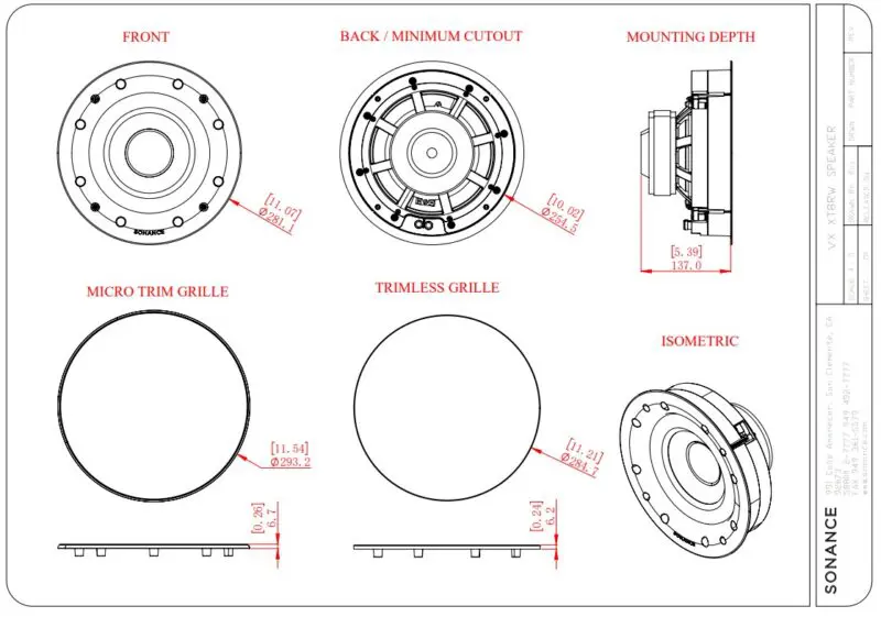 Sonance VXXT10RW Outdoor Extreme 10" Round Sub Woofer: EACH - Image 2