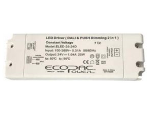 24V 25W / DALI Dimmable Ecopac ELED-25-24D Constant Voltage LED Driver