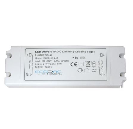 50w Dimmable LED Driver, Leading Edge, 12 or 24v DC