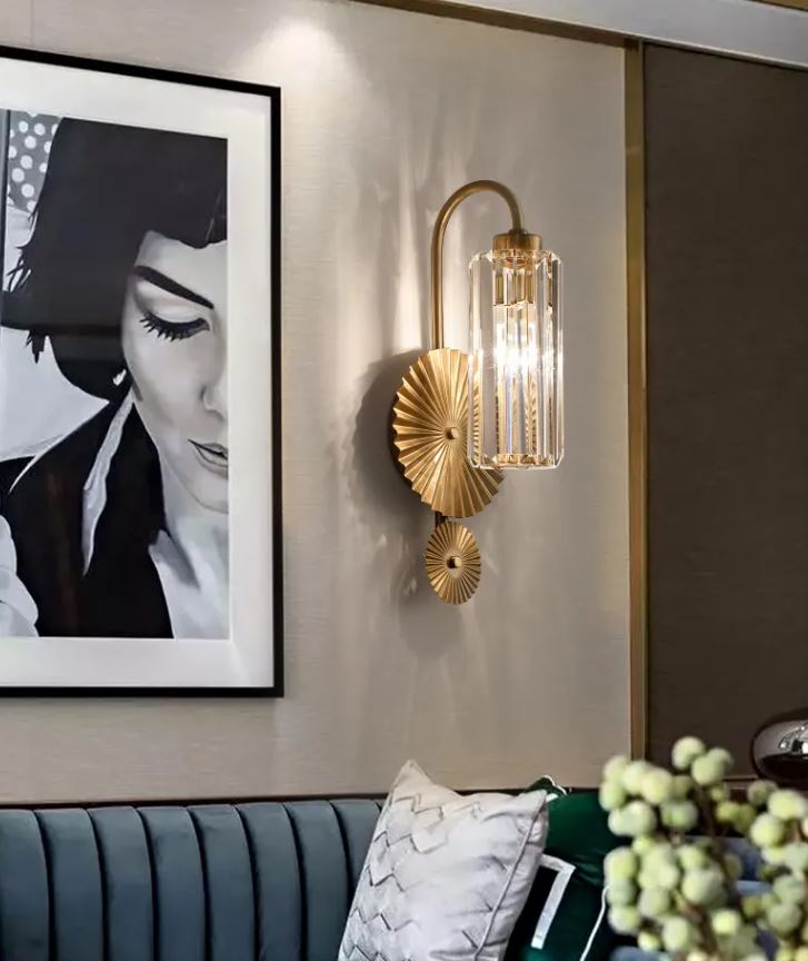 Art deco on sale brass wall lights